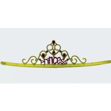 Uravas Store Prenses Yazılı Altın Renk Ayarlanabilir Parti Tacı 60 cm