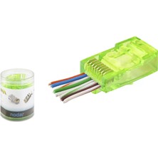 Uravas Store Cat6 Ez RJ45 Konnektör - 100 Adet Yeşil / Özel Plastik Kutulu ND2401