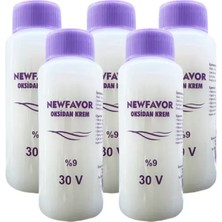New Favor 5 Adet Oksidan Krem Saç Boya Sıvısı 9'luk 30 Volüme 60 ml