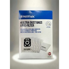 Nilfisk 4 Ultra Dust Bags Pre-Filter Toztorbası 4 Adet+ Önfiltre