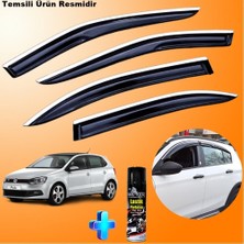 Caraks Vw Polo Hb Mügen Cam Rüzgarlığı Abs Nikelaj Krom Cam Rüzgarlığı 2010-2017 + Ebrayn Lastik Parlatıcı