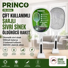 Princo PR-806L Çift Kullanımlı Şarjlı Sivri Sinek Öldürücü Raket
