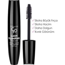 Golden Rose Lash Plumping Maskara - Ekstra Büyük Fırçalı Hacim Verici ve Dolgunluk Sağlayan Siyah Maskara