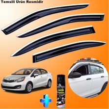 Caraks Kia Rio Sedan Mügen Cam Rüzgarlığı Abs Nikelaj Krom Cam Rüzgarlığı 2011-2017+EBRAYN Lastik Parlatıcı