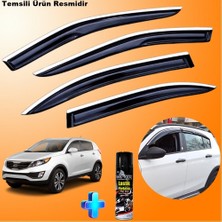 Caraks Sportage Mügen Cam Rüzgarlığı Abs Nikelaj Krom Cam Rüzgarlığı 2010-2015 + Ebrayn Lastik Parlatıcı