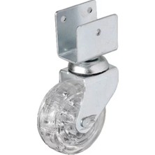 Uravas Store Hts 328 - 50X20 mm Şeffaf Makaralı Kısa U Tablalı Teker 4 Adet