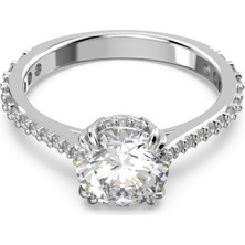 Swarovski Constella Round Pave Yüzük Princess Cut Beyaz Rodyum Kaplama 55 55