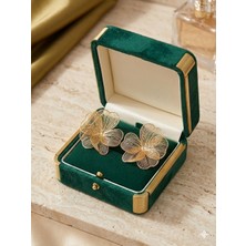 Gmn Collection Tasarım Gold Renk Büyük Çiçek Şekilli Telkari Küpe