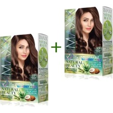 Maxx Deluxe 2 Paket Natural Beauty Amonyaksız Saç Boyası 7.7 Karamel Kahve