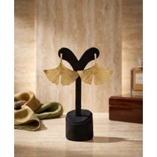 Gmn Collection Ginkgo Yaprağı Modeli Gold Renk Kadın Küpe