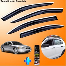 Caraks Volvo S60 Mügen Cam Rüzgarlığı Abs Nikelaj Krom Cam Rüzgarlığı 2001-2010 + Ebrayn Lastik Parlatıcı