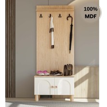 Comiet Papatya Mdf Ayaklı Tasarım Askılıklı Portmanto Ayakkabılık
