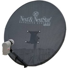 Next 80 cm Gri Renk Ofset Çanak Anten + Lnb Delikli 0,6 Mm Yüksek Performanslı Model