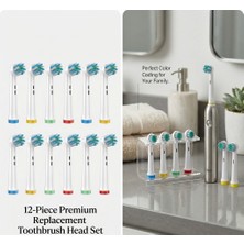 Denthauz 1 Yıllık Set I 12 Adet Diş Fırçası Başlığı Çapraz Kıllar Xcross Oral-B Uyumlu