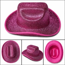 Uravas Store Parlak Pembe Kovboy Şapka Kadın Erkek Parti Disco Festival Şapkası