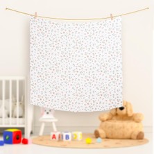 Hafy Baby Organik Pamuk, Çiçek Desenli Müslin Örtü