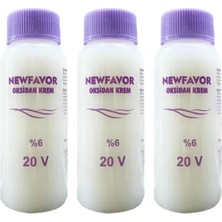New Favor 3 Adet Oksidan Krem Saç Boya Sıvısı 6'lık 20 Volüme 60 ml