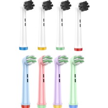 Denthauz 8 Adet Diş Fırçası Başlığı Çocuk Için Yumuşak ve Charcoal I Yedek Başlık Oral-B Uyumlu