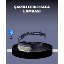 Uravas Store USB Şarjlı Mini LED Kafa Feneri 50M Odak 150M Geniş Aydınlatm