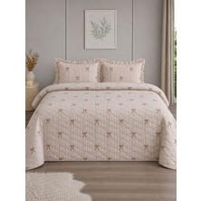 Uçkan Home %100 Pamuk Dört Mevsim Fırfırlı Çift Kişilik Pike Seti