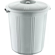 Royaleks Group 35 Lt Kapaklı Yuvarlak Plastik Büyük Boy Çöp Kovası Su Et Kovası Balkon Kovası Bahçe Kovası ROYALEKS-55642