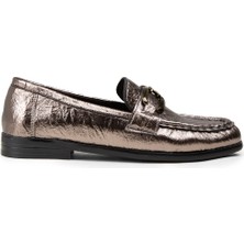 Deery Kadın Platin Toka Detaylı Loafer Ayakkabı - K0040ZPLTC01