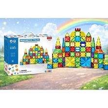 Scntoys Manyetik Bloklar - Manyetik Yapı Taşları, 115 Parça Çocuklar Için Çevre Dostu Mıknatıs Yapı Taşları
