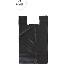 Royaleks Siyah Hışır Atlet Poşet Mini Boy 22X31 cm 20 Paket Takriben 10.000 Adet