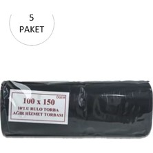 Ögem Hantal Boy Çöp Torbası 100 x 150 cm 10 Lu Rulo x 5 Paket = 50 Adet (Siyah)