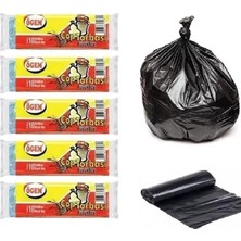 Ögem Büyük Boy Çöp Poşeti 65X80 cm 50 Lt 10'lu Rulo 5 Paket Siyah