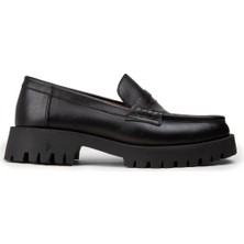Deery Kadın Hakiki Deri Siyah Loafer Ayakkabı - 02034ZSYHC02