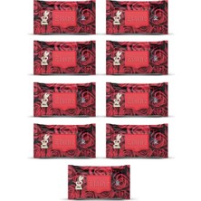 Elsine 9 Paket Red Rose Islak Havlu Mendil 90 Adet Kapaklı Gül Kokulu