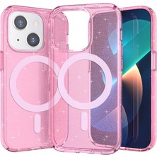 Moby Shop iPhone 14 Kılıf Şeffaf Simli ve Magsafe Özellikli Şık Dazzle Premium Sert Silikon Kapak