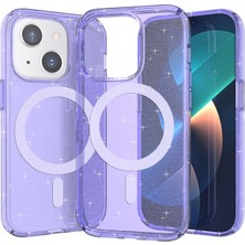 Moby Shop iPhone 13 Kılıf Şeffaf Simli ve Magsafe Özellikli Şık Dazzle Premium Sert Silikon Kapak