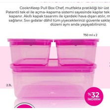 Cooknkeep Pull Box 2 Adet 750 ml 1 Adet 2,3 Lt