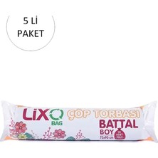 Lixo Battal Boy Çöp Torbası 75 x 90 cm 10 Lu Rulo x 5 Paket = 50 Adet (Mavi)