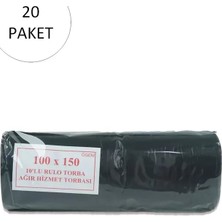 Ögem Hantal Boy Çöp Torbası 100 x 150 cm 10 Lu Rulo x 20 Paket = 200 Adet (Siyah)