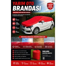 Dock Özel Kırmızı Yarım (Oto) Araba Brandası 4 Mevsim