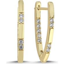 Merano Design Moments Gold Kadın Küpe Altın Renkli Taşlarla Şık Tasarım