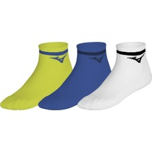 Mizuno Training Mid With Line 3p Çorap Beyaz-Sarı-Mavi