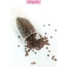 Royaleks Group Dökme Cam Kum Boncuk (8/0) 3 mm - 20 Gram - Şefaff Alacalı Kahve - BNC172
