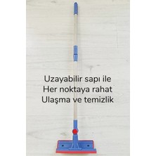 Royaleks Çok Amaçlı Cam Silme Fırçası - Silikon Uçlu Çekçek - Tüy Toplayıcı Döner Başlıklı