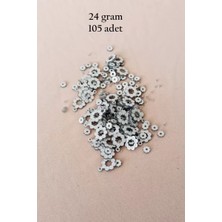 Royaleks Group Oya Abiye Bileklik Kolye Pleksi Metalik Plastik Pul Gümüş Renk 24 Gram 105 Adet - BNC561