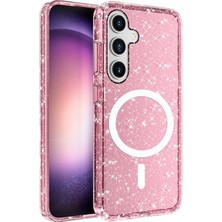 Moby Shop Samsung Galaxy S25 Plus Kılıf Şeffaf Simli ve Magsafe Özellikli Şık Dazzle Premium Sert Silikon Kapak