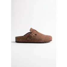 Sivarro Unisex Boston Taba Kapalı Burun Terlik Rahat Taban Günlük Ev & Dış Mekan Konforlu Şehir Terliği