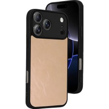 Magicool Iphone 17 Pro Max Aras Deri Kapak - Pudra
