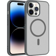 Sickossi iPhone 14 Pro Kılıf M-Safe Şarj Özellikli Zore Babet Kapak - Gri