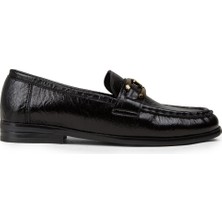 Deery Kadın Siyah Toka Detaylı Loafer Ayakkabı - K0040ZSYHC01