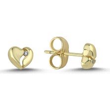 Merano Design Magic Gold Küpe Kalp Şekilli Kadınlar İçin Zarif Tasarım Altın Renkli