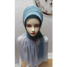 Ergül Hazır Duvak Simsiz Mint Yeşili Nuray Hazir Turban,hazır Duvak,hazır Şal,abiye Şal, Düğün,sünnet,mezuniyet